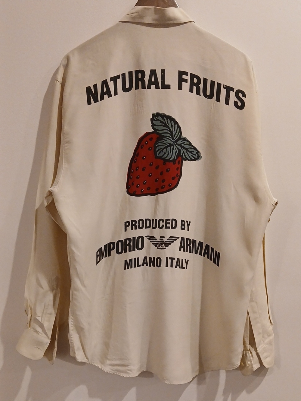 Vintage Emporio Armani Milano Italy Men's Shirt "Natural Fruits" Size:Large